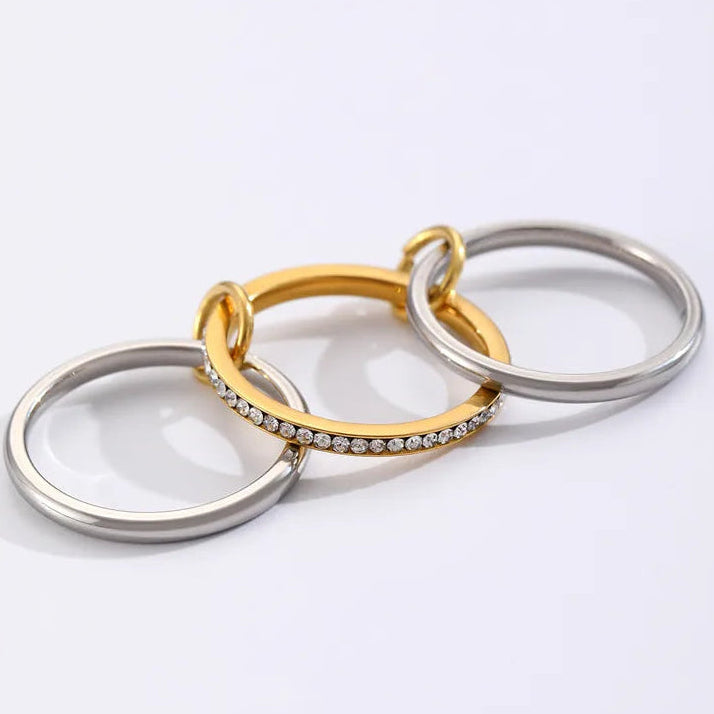 Pavé Trio Link Ring