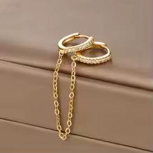 Pavé Cuff Chain Earring
